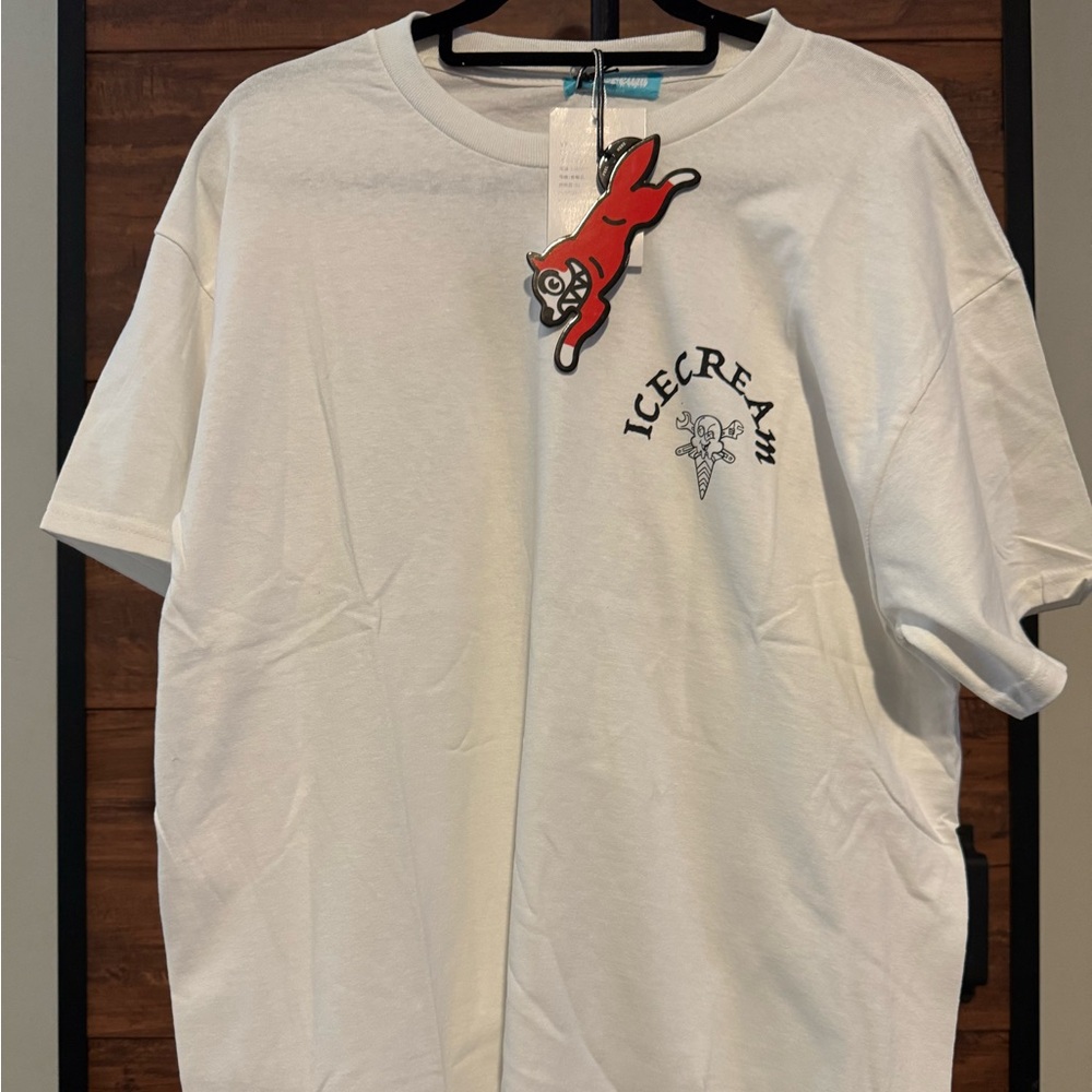 Icecream White Tee with Black Graphic